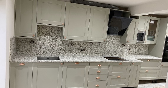 Atlante Grey quartz kitchen worktop After