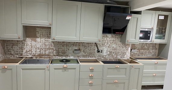 atlante grey quartz kitchen worktop befor