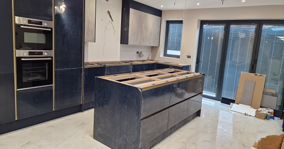 calacatta gold quartz kitchen worktop befor