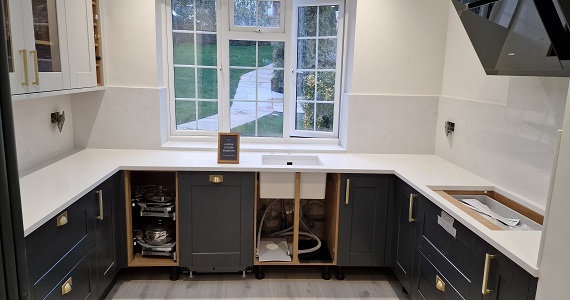 carrara crystal quartz kitchen worktop After