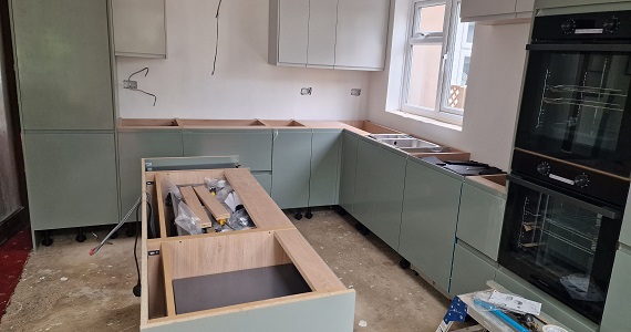 light carrara quartz kitchen worktop befor