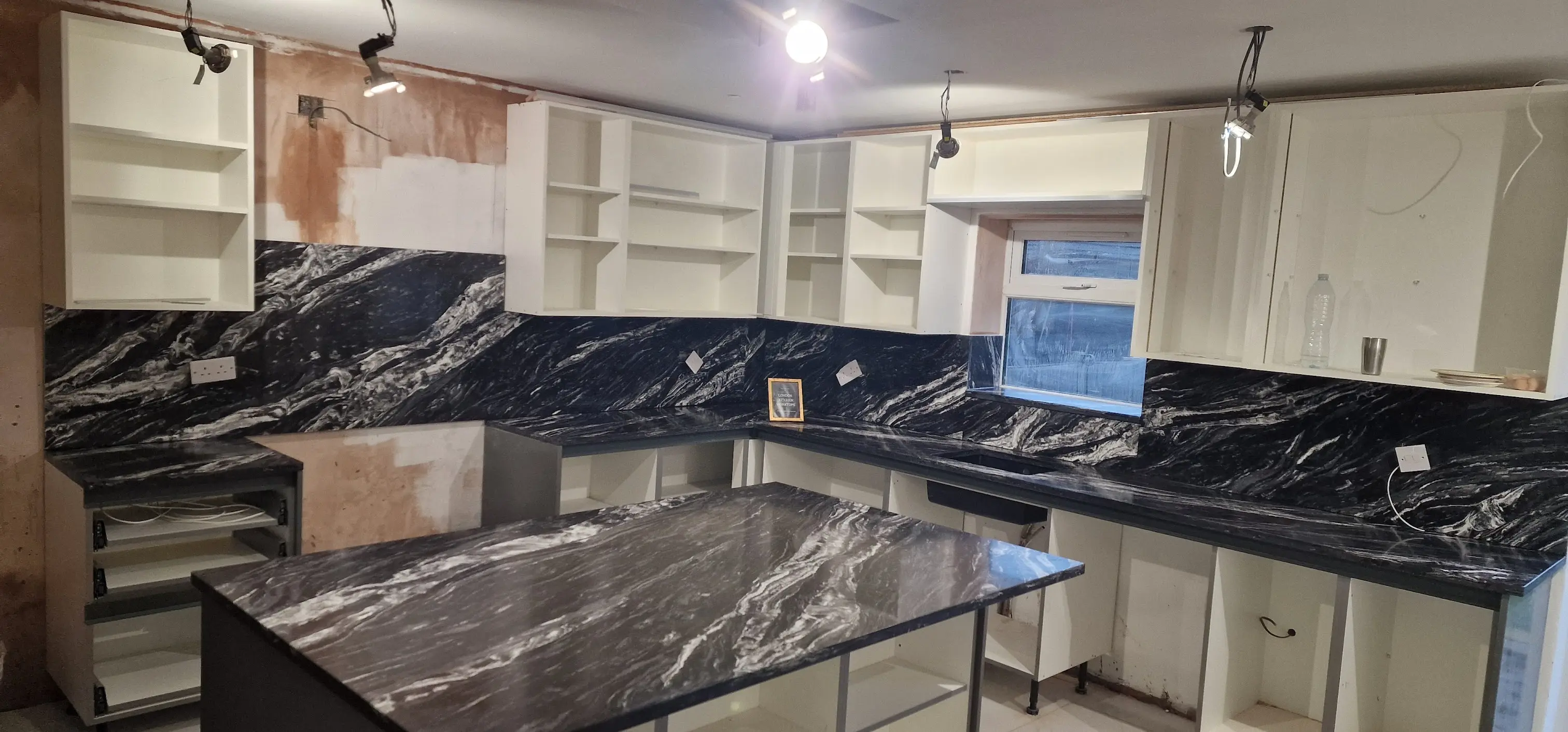 Black Quartz Worktops Southall Black quartz worktops in a modern Southall kitchen