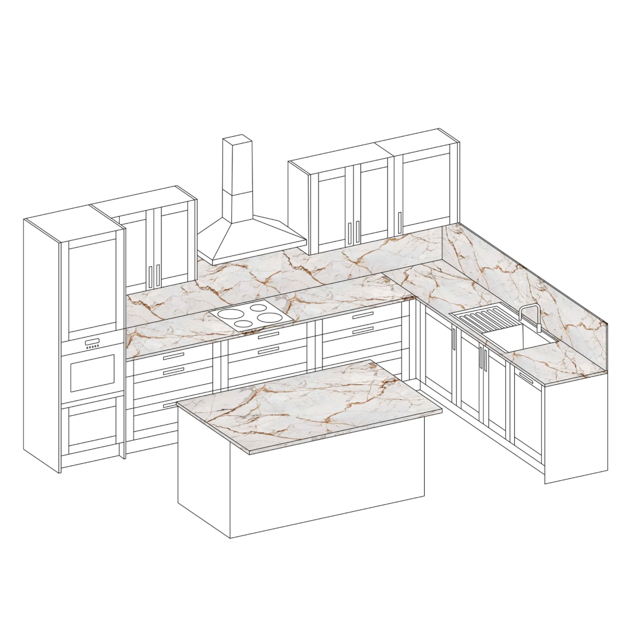 Dekton Awake large kitchen price example