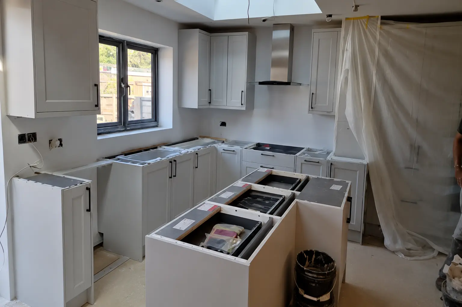 Before granite island replacement in Ealing Before granite kitchen island worktop replacement in an Ealing home