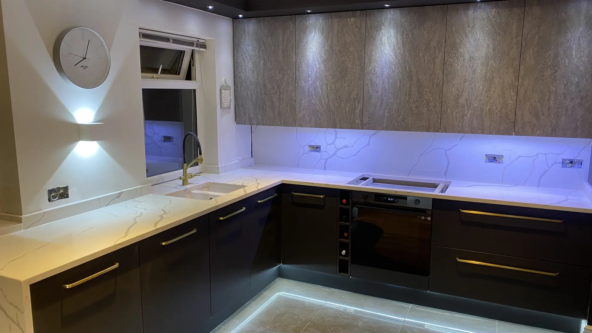 After marble worktop replacement in Ealing After marble worktop replacement in an Ealing galley kitchen