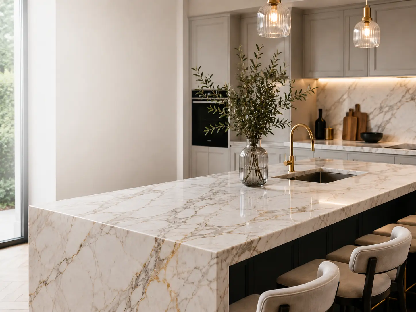 Luxury marble kitchen worktops in Acton