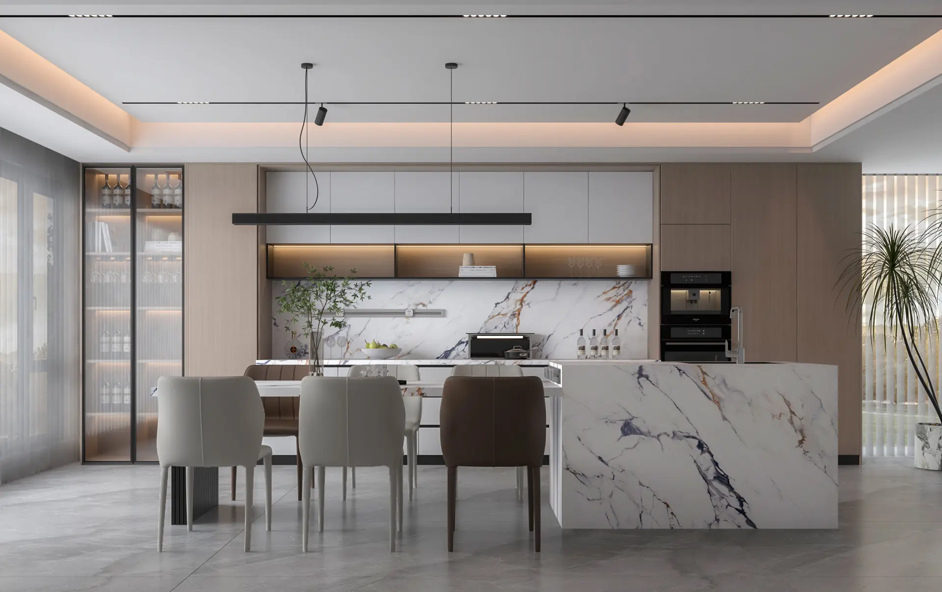 White quartz worktops fitted in a Ravenscourt Park apartment kitchen