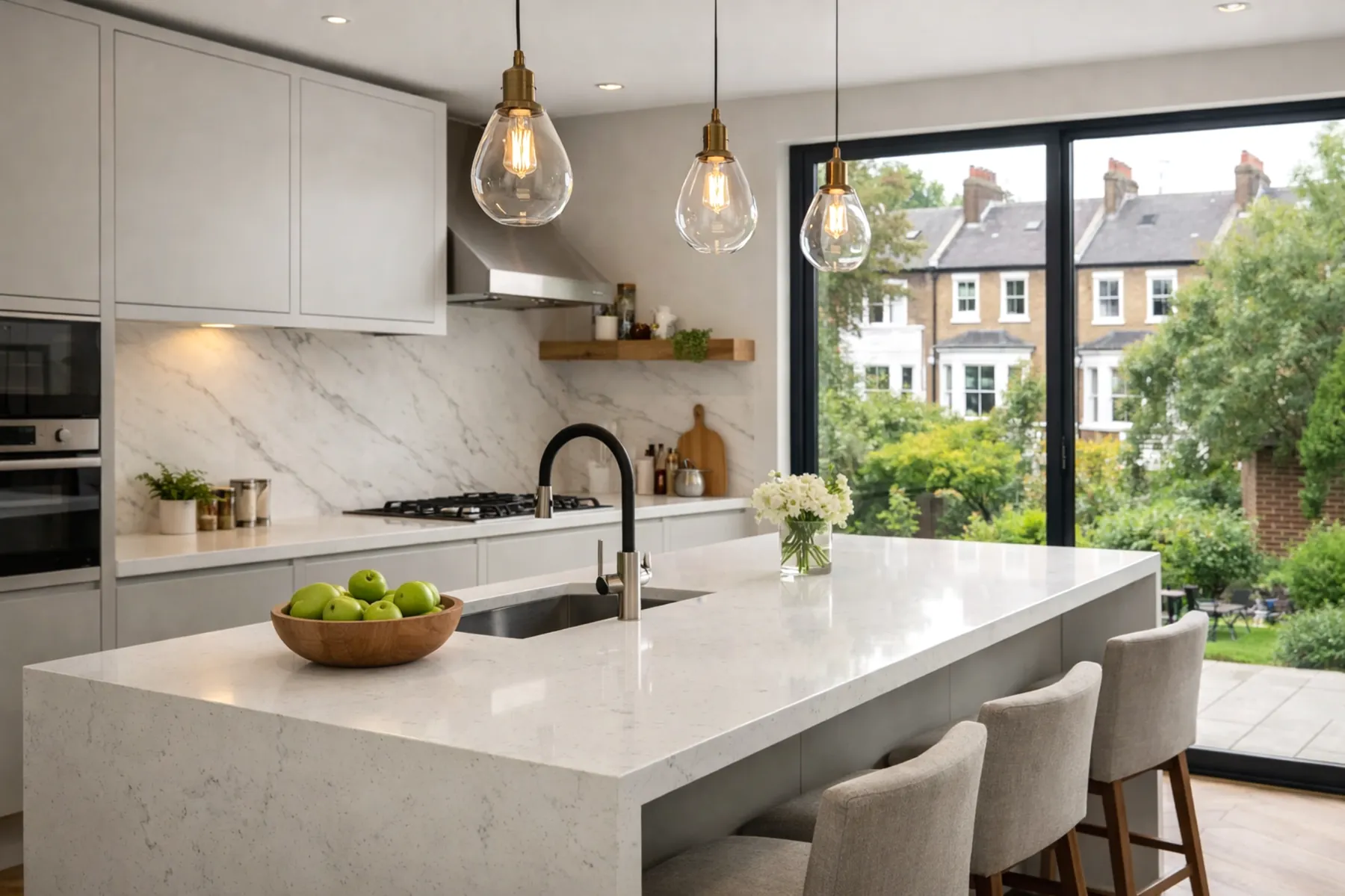 Quartz kitchen worktops Hanwell London contemporary design