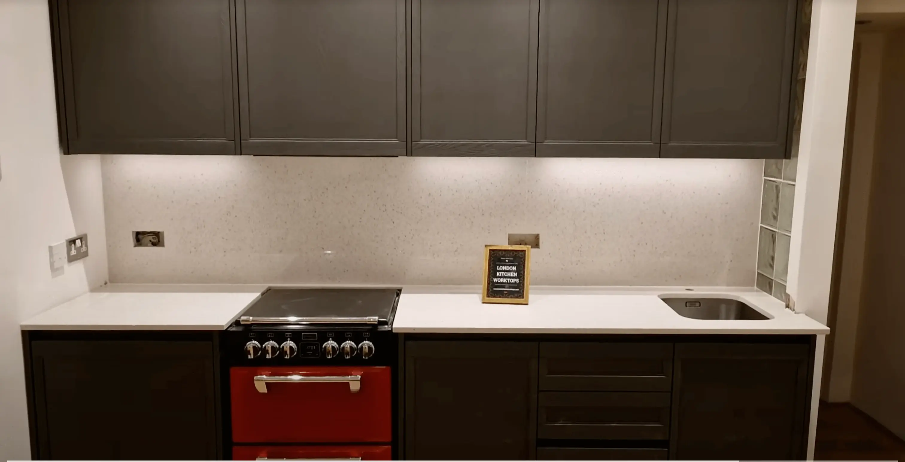 Quartz Installation Perivale Final fitting of a quartz worktop installation in Perivale