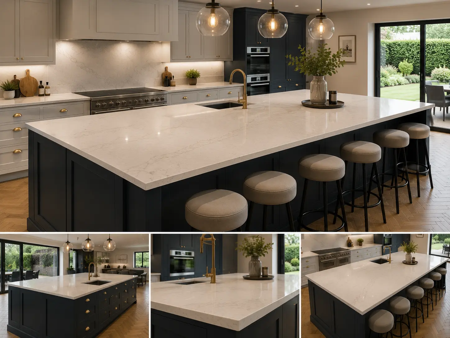 Replacement kitchen island worktop fitted in Acton
