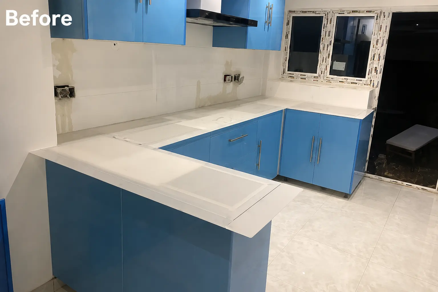 Digital templating and measurement for stone worktops at a home in Ealing