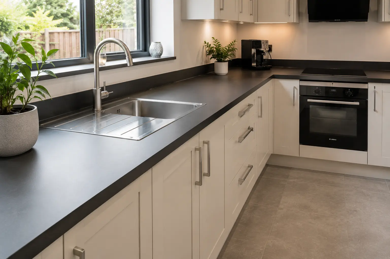 West Ealing Flat Kitchen Worktop Replacement Compact flat kitchen worktop replacement in West Ealing W13