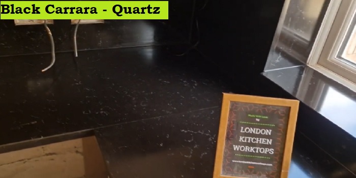 Black Carrara quartz.Kitchen Worktops Fitting & Installation Services in South London Sutton