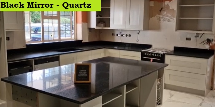 Black mirror quartz. Kitchen Worktops Supply. Fitting & Installation Services in woking UK