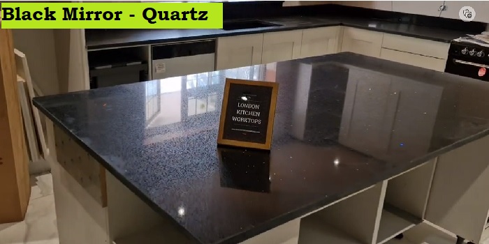 black mirror quartz london kitchen worktops supply installation special offer