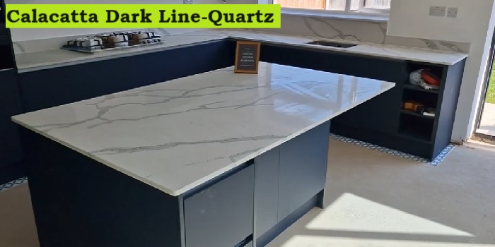 Calacatta Dark Line Quartz. Kitchen Worktops Fitting & Installation Services in Staines West London