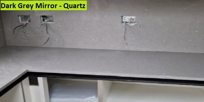 Dark Grey Mirror Quartz kitchen worktops fitting nstallation services in London