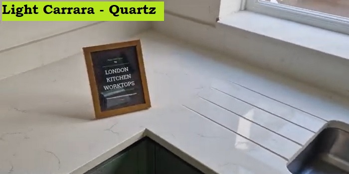Light Carrara Worktop Quartz. Kitchen Countertops Supply, Fitting & installation in North London